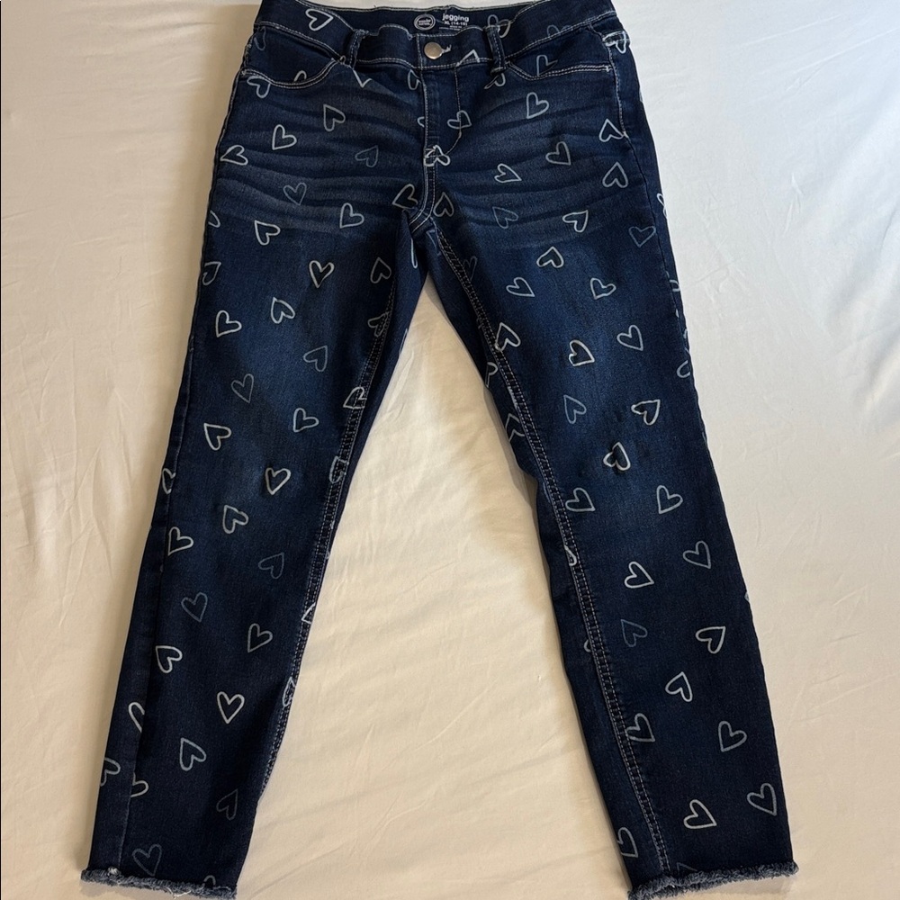 wonder nation Navy Heart-Print Cropped Skinny Jeans